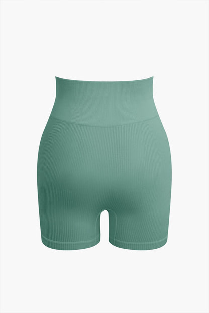 Damen Sport-Set Nahtloses Crop- Yoga-Shorts