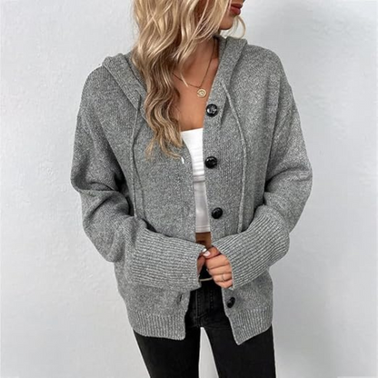 Damen Cardigan Schal Strick Modern Mit Knöpfen