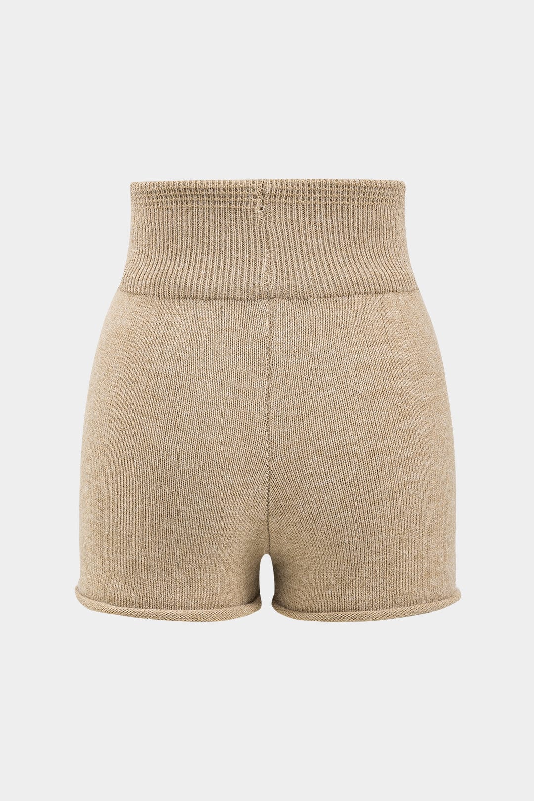 Damen Strick Zweiteiler One Shoulder und Shorts
