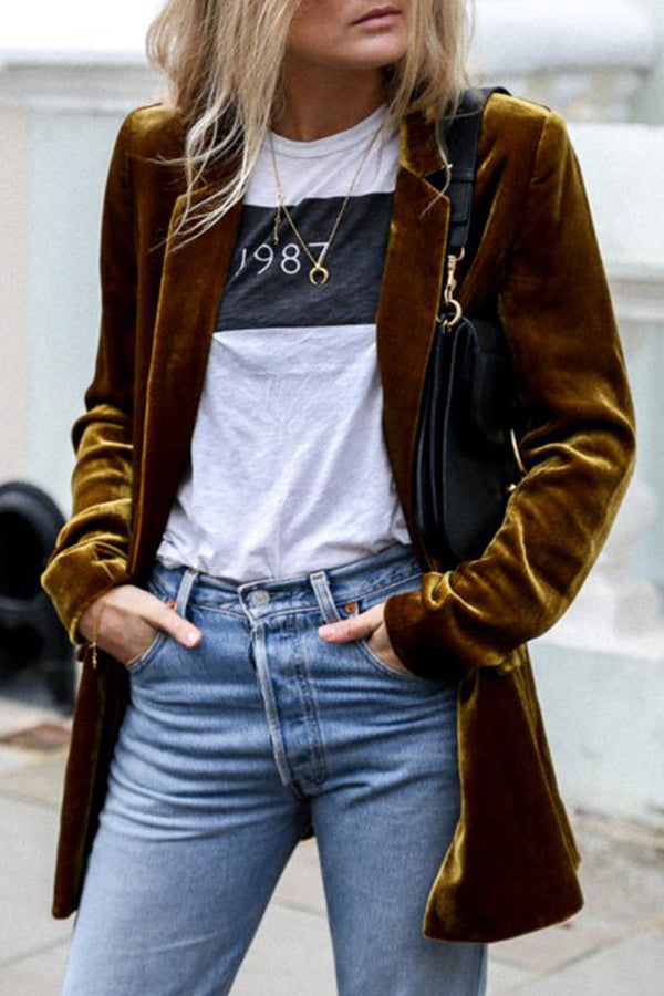Damen Blazer Langärmlig Elegant