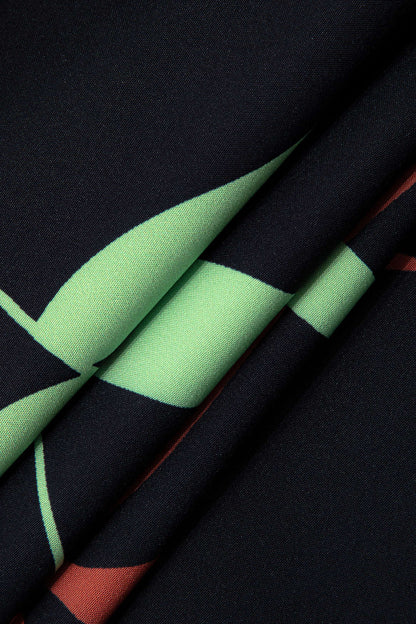 Damen Zweiteiler Baumwolle Knoten-Oberteil Bambus-Print-Hose