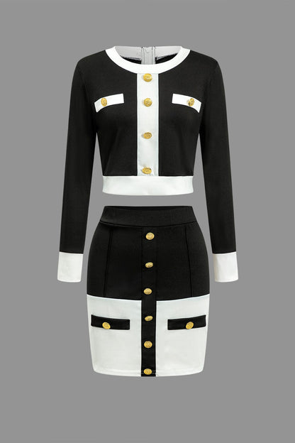 Damen Zweiteiler Minirock Set - Norvielle