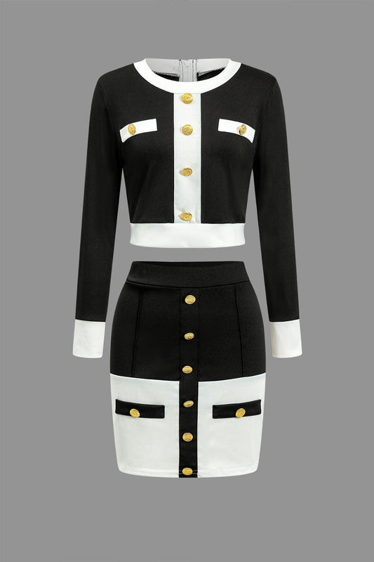 Damen Zweiteiler Minirock Set - Norvielle