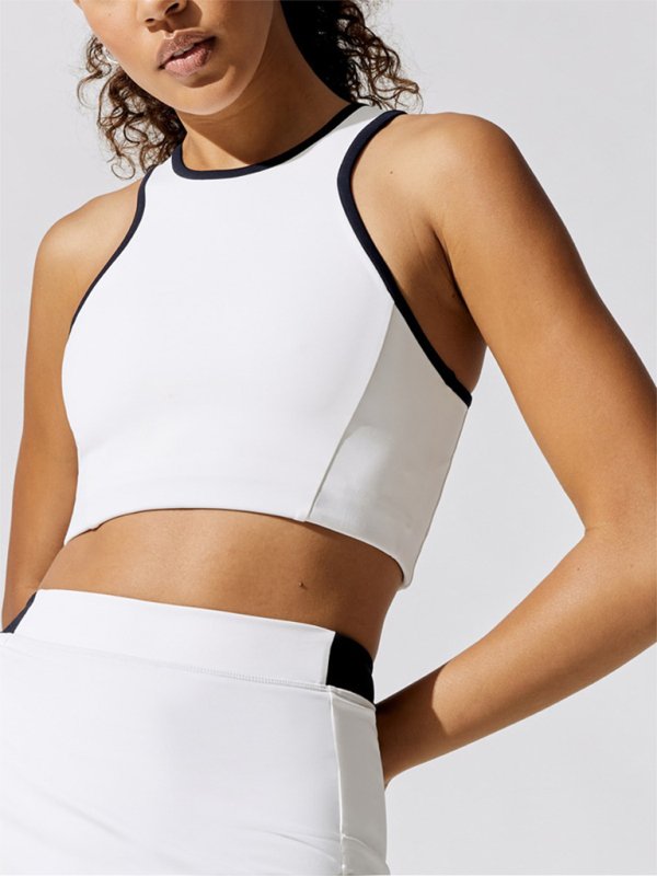 Damen Sport-BH Racerback Orange mit Kontrastnähten