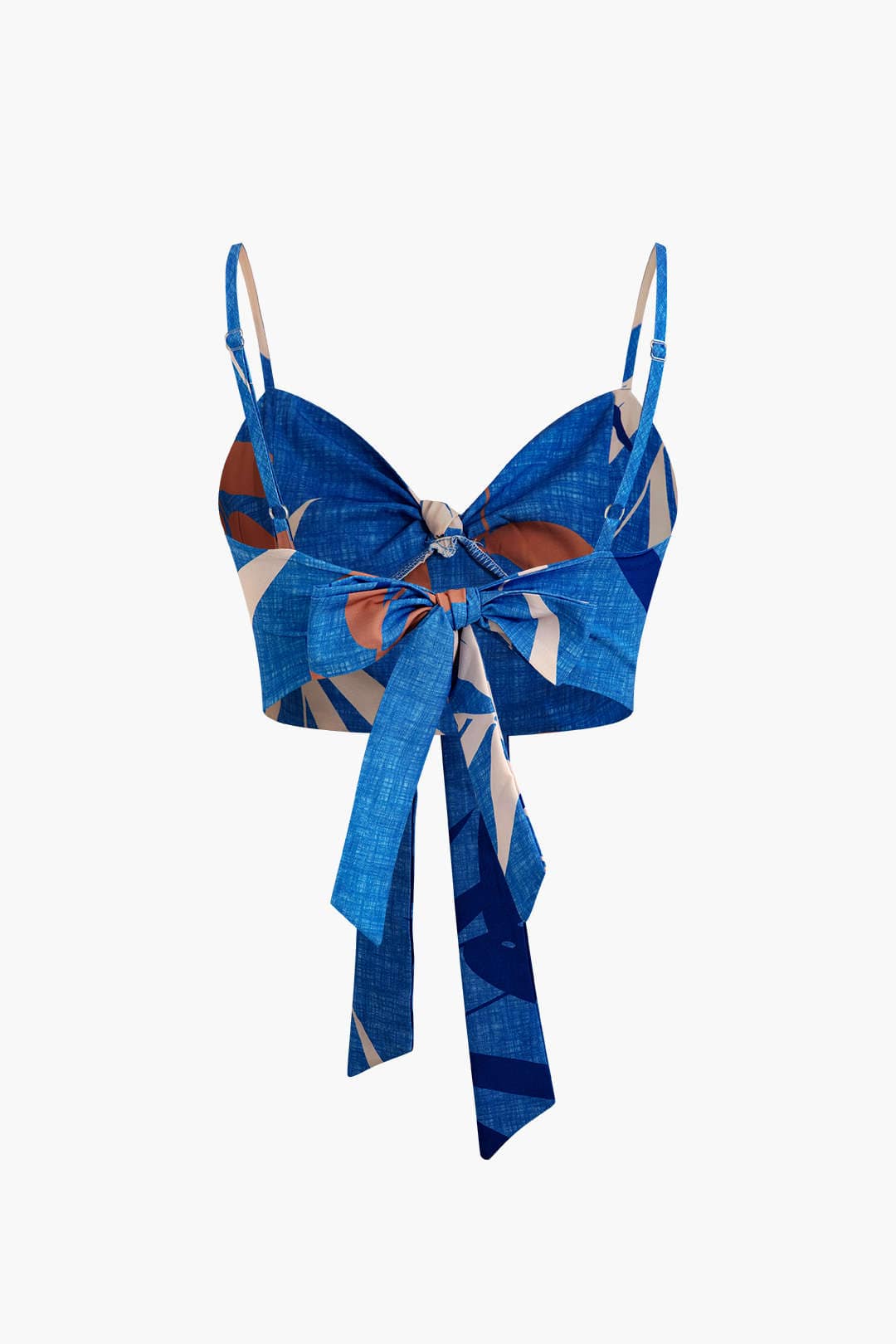 Damen Zweiteiler Baumwolle Knoten-Oberteil Bambus-Print-Hose
