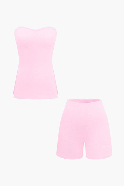Damen Zweiteiler Set Bustier und Shorts
