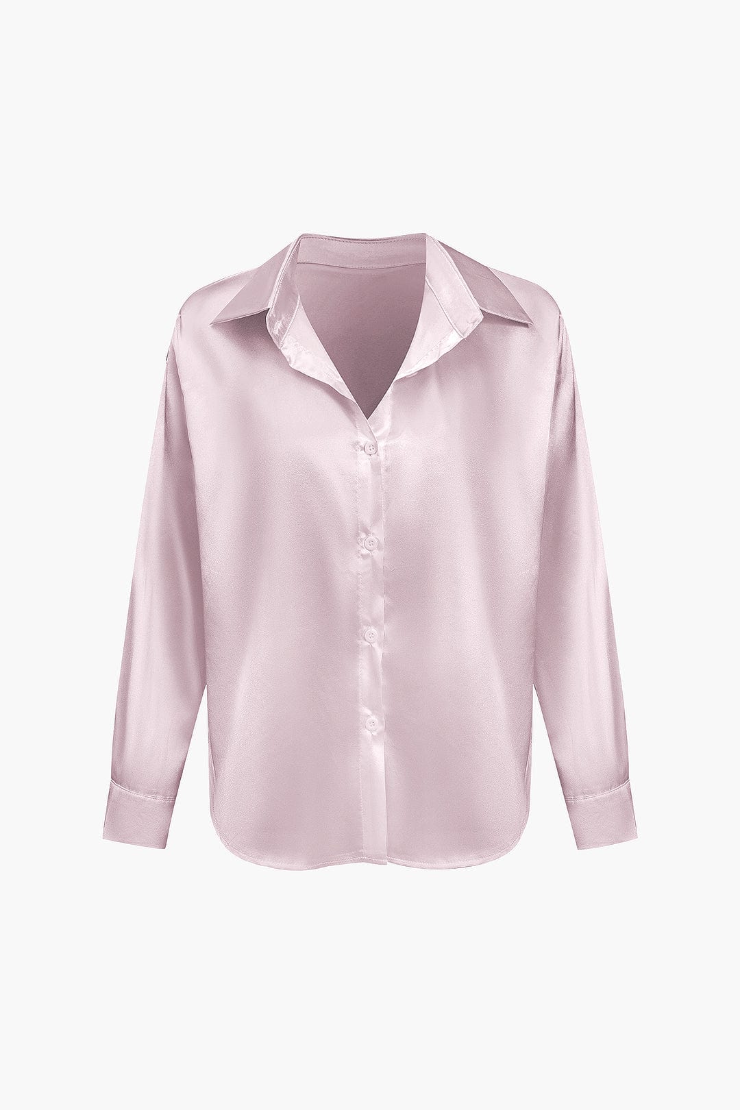 Damenbluse Langarm Seiden-Satin Elegante Bluse