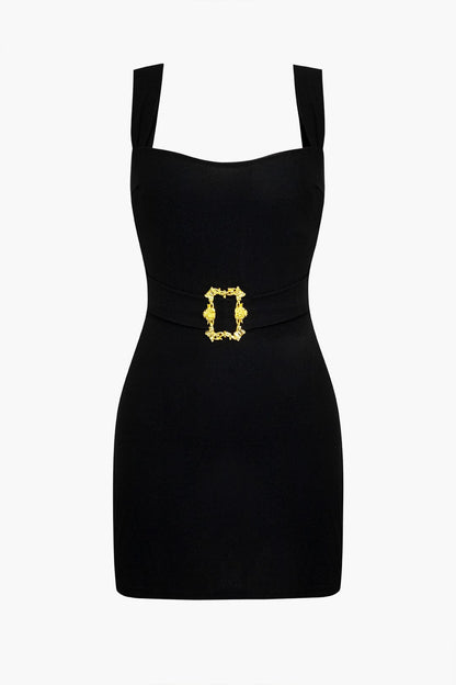 Damen Minikleid Elegantes mit Goldgürtel