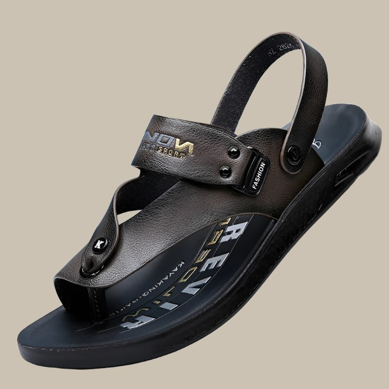 Herren Sandalen Leder Schnalle Bequem