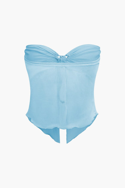 Damen Zweiteiler Set Bandeau-Oberteil Maxirock Sommer