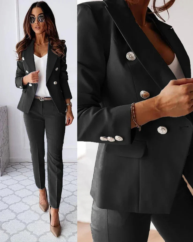Damen Blazer Set Modern Schick Schwarz - Norvielle