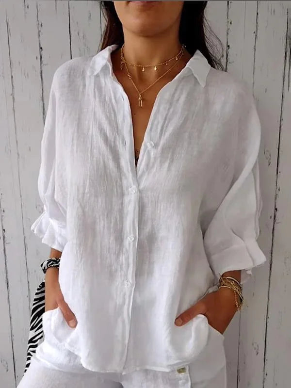 Damenbluse mit Knöpfen Elegantes Design Zeitlos