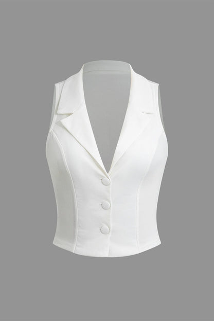 Damen Zweiteiler Weste Faltenrock Elegant