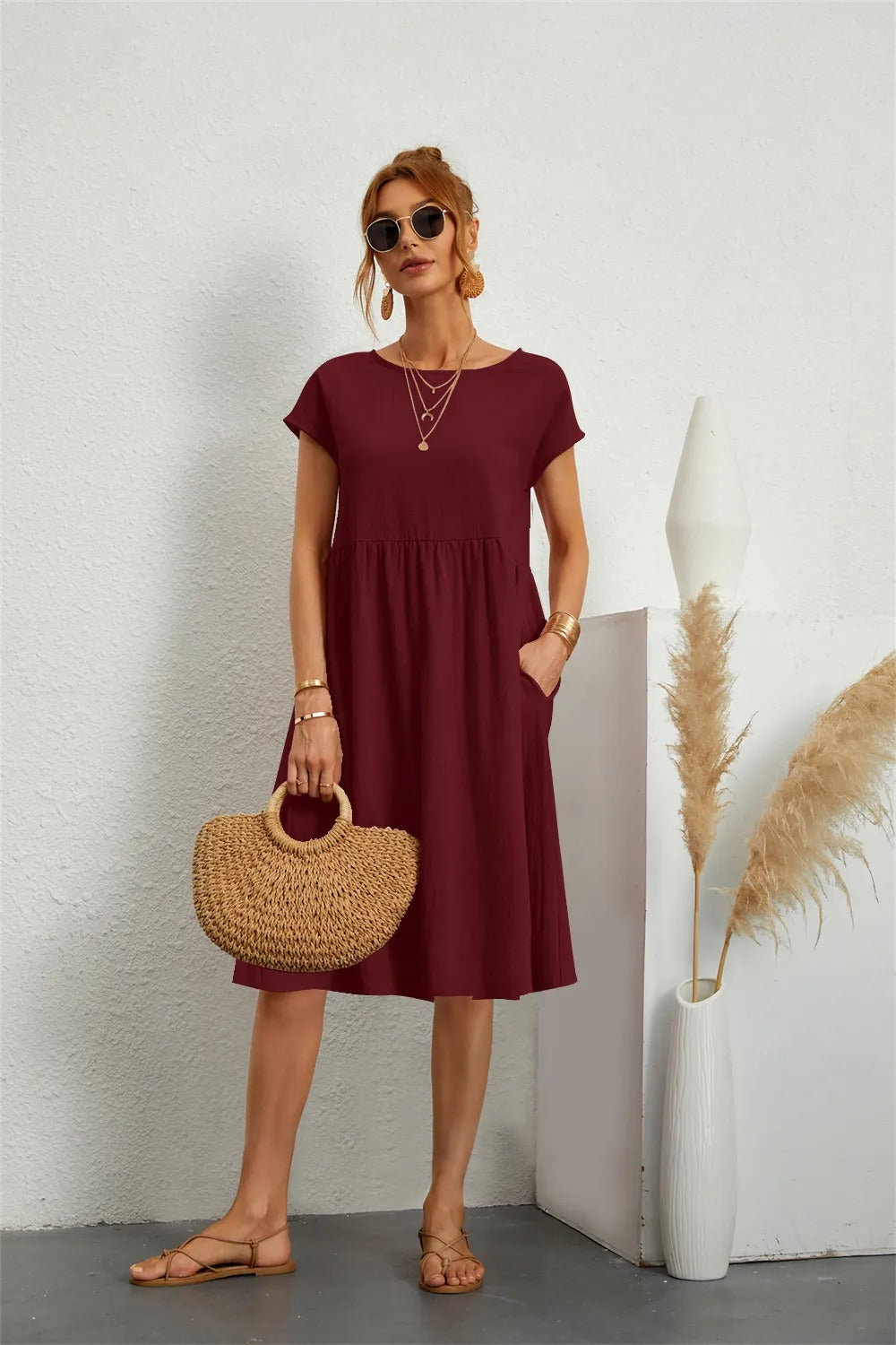 Damen Sommerkleid Elegantes Kleid Trendfarben