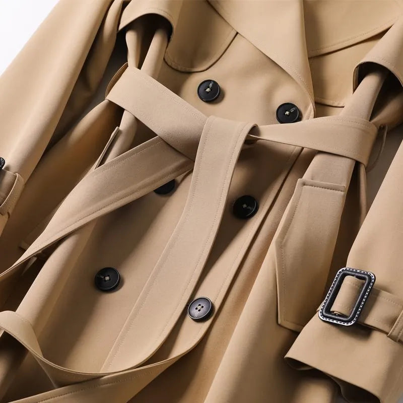 Damen Trenchcoat Klassisch Gürtel Winter