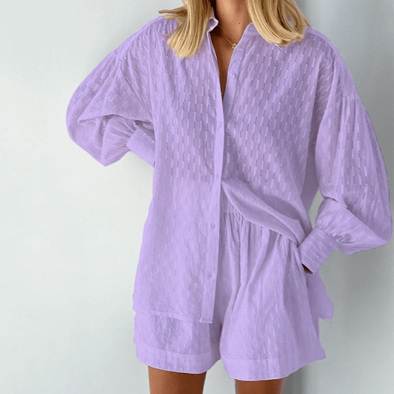 Damen Sommer Set Luftige Baumwolle Oversized