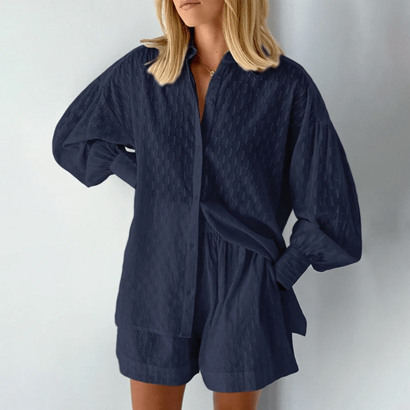 Damen Sommer Set Luftige Baumwolle Oversized