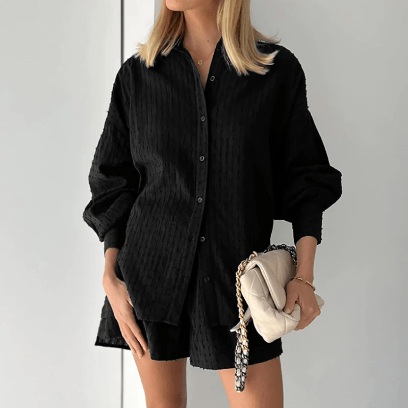 Damen Sommer Set Luftige Baumwolle Oversized
