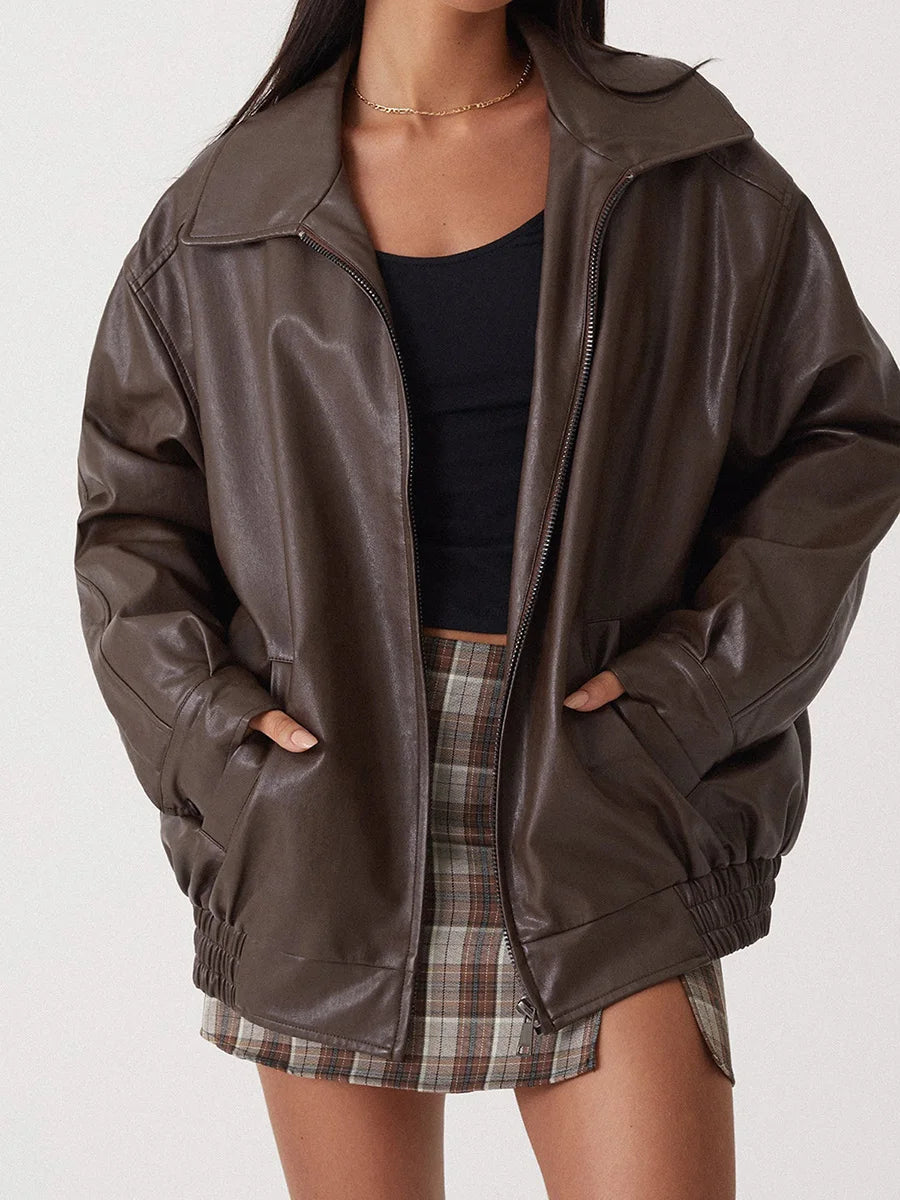 Damen Lederjacke Modisch