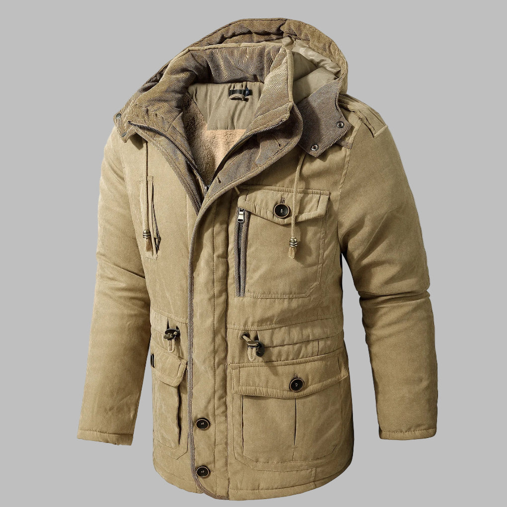 Herren Winterjacke Warm Isoliert Vieltaschig