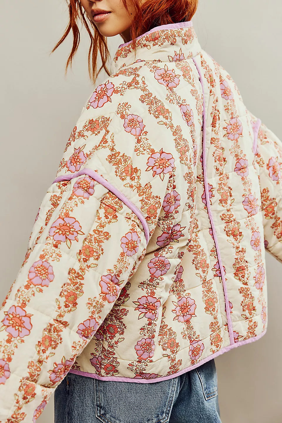 Patch & Puff Damenjacke geblümt beige pink

