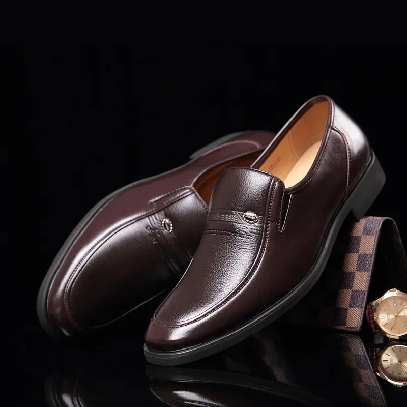Herren Schnürschuhe Leder Elegantes Design Schwarz - Norvielle