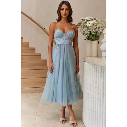 Damen Leichtes Sommerkleid Midi