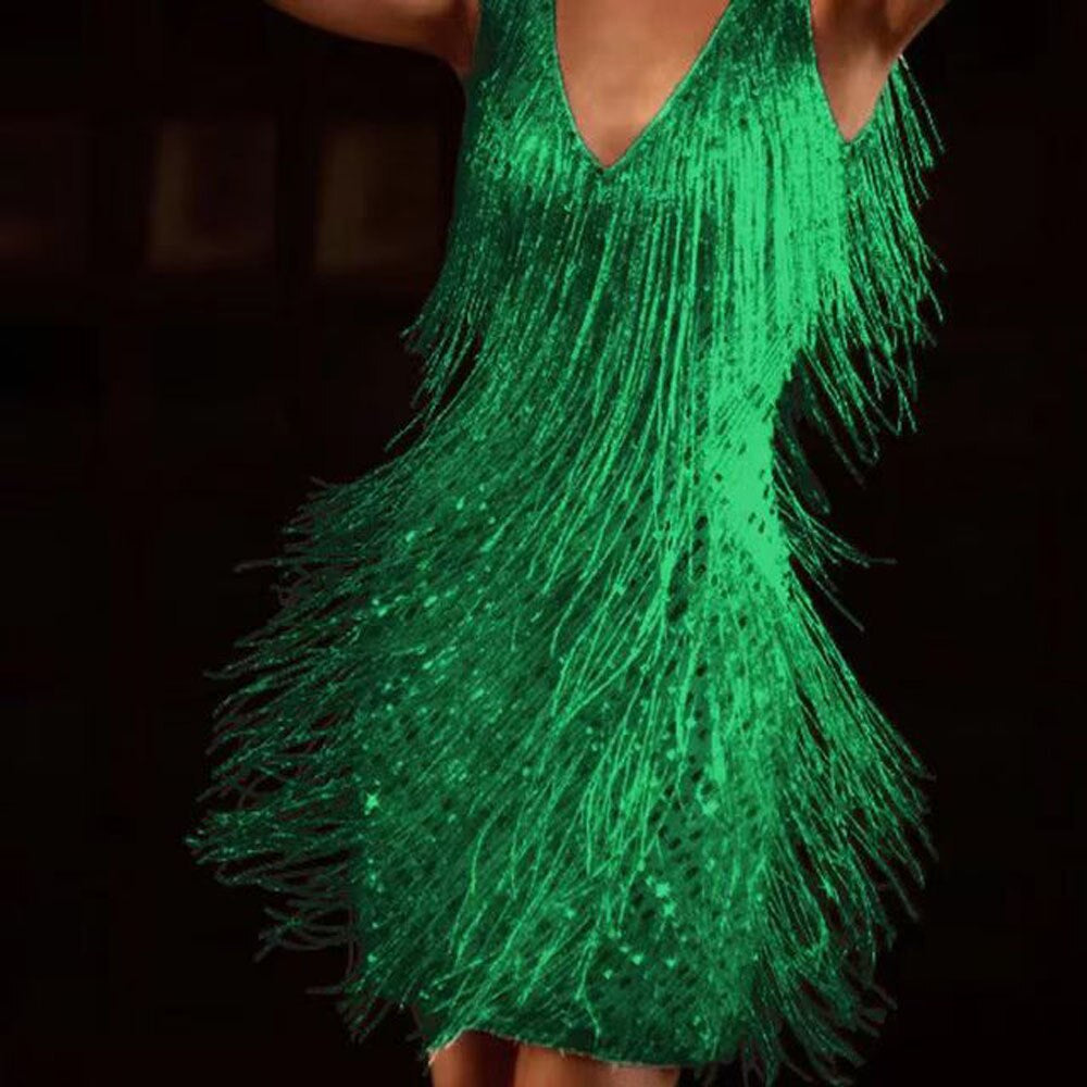 Glitzerndes Damen Abendkleid Fransen