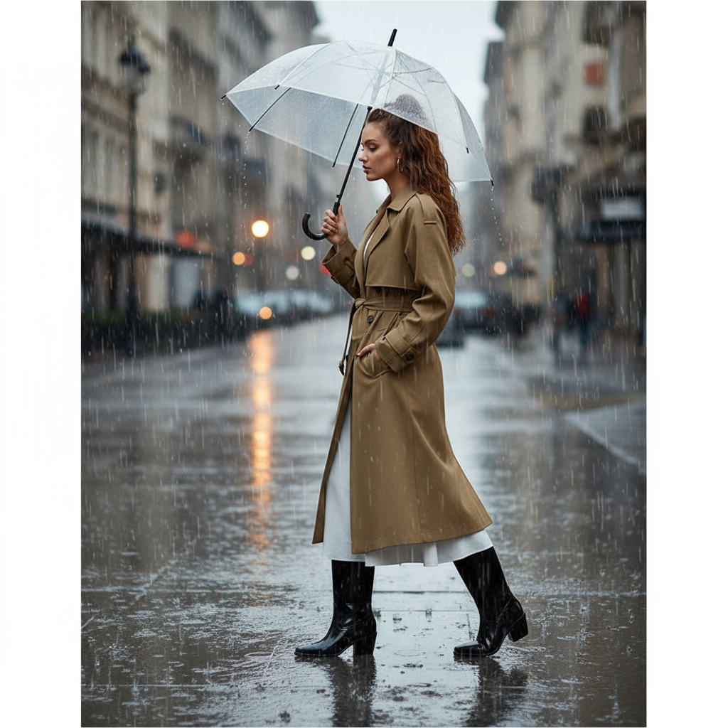 Damen Western-Stiefel Wasserdicht Glänzend mit Absatz