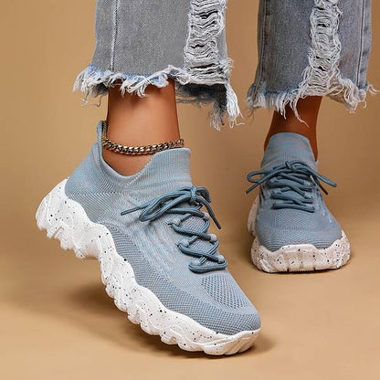 Damen Elastische Sockenschuhe Blau Modisch