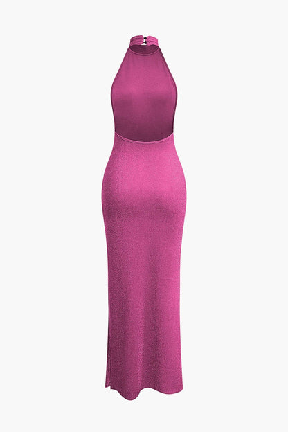 Elegant Abendkleid Damen Rückenfrei Glitzernd