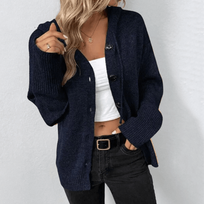 Damen Cardigan Schal Strick Modern Mit Knöpfen