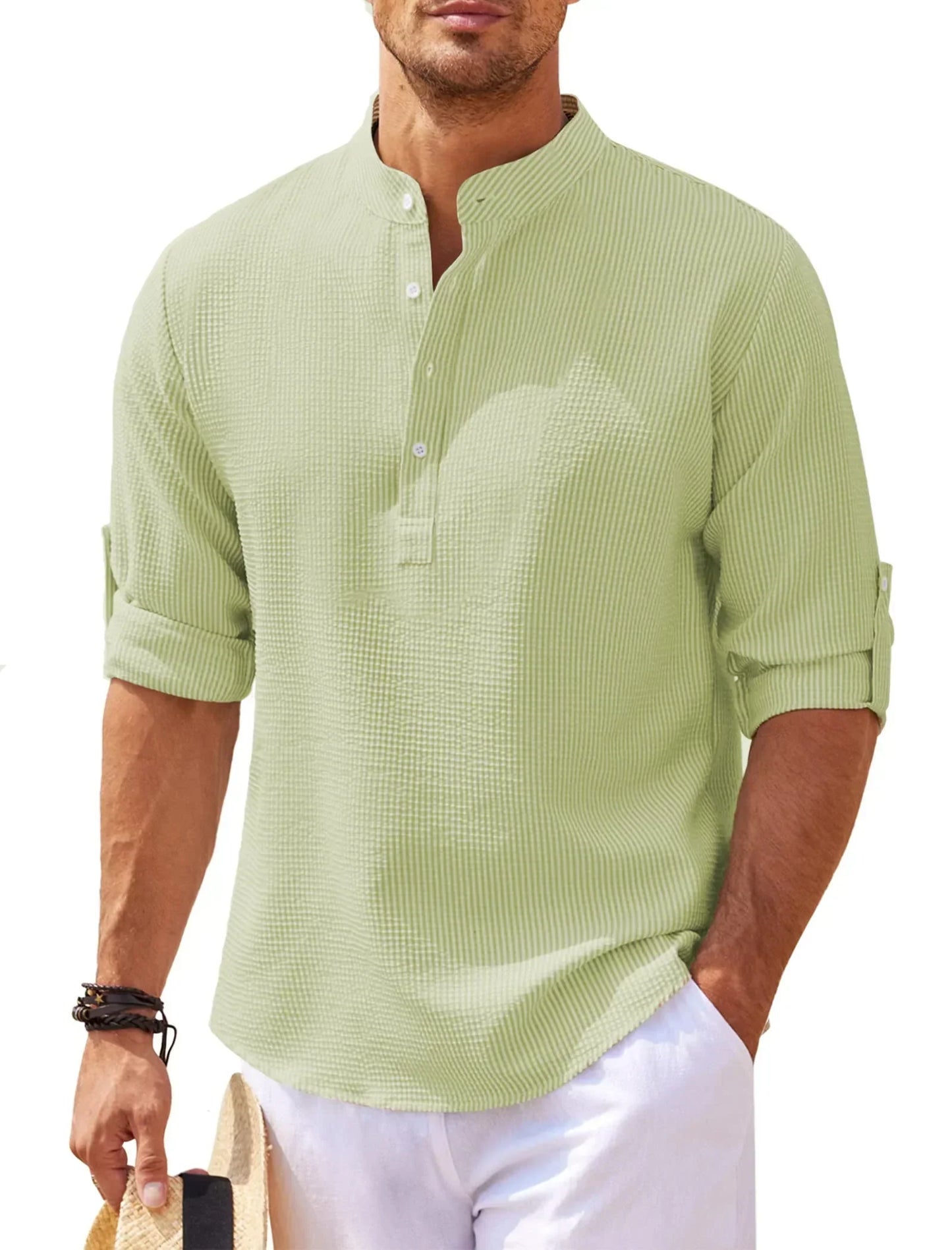 Herren Longsleeve Vielseitig Alltags- und Strandhemd