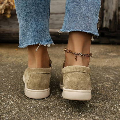 Dunkelblaue Loafer Schuhe aus Veloursleder