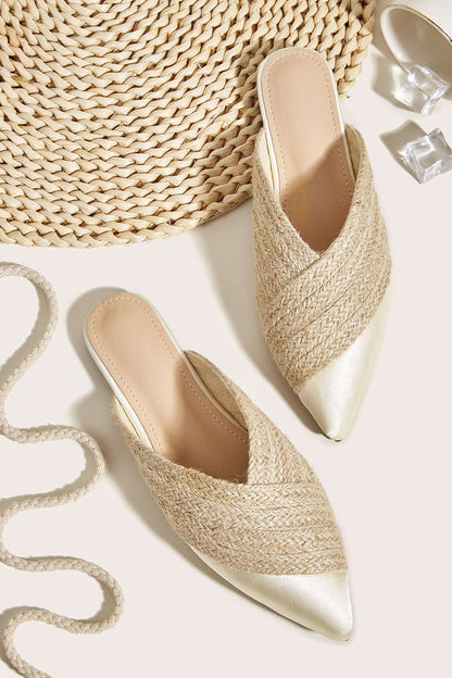 Damen Mules Espadrille Spitze - Norvielle