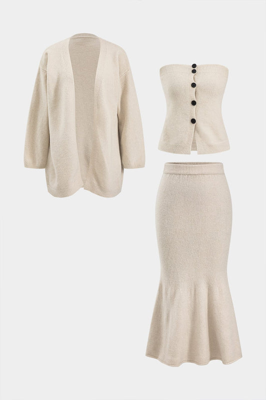 Damen Strick-Zweiteiler-Set Cardigan Elegantes Design - Norvielle