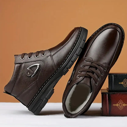 Herren Winterschuhe Leder Thermo Isoliert