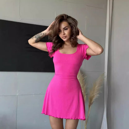 Damen Sommerkleid Leichtes Baumwollkleid Pastellfarben