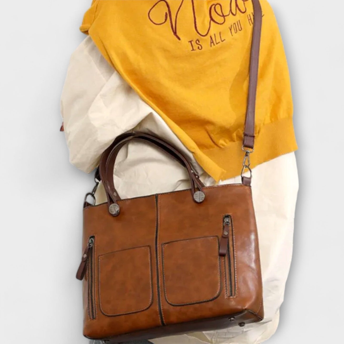 Damen Handtasche Alltag Groß Leder