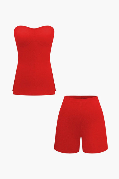 Damen Zweiteiler Set Bustier und Shorts