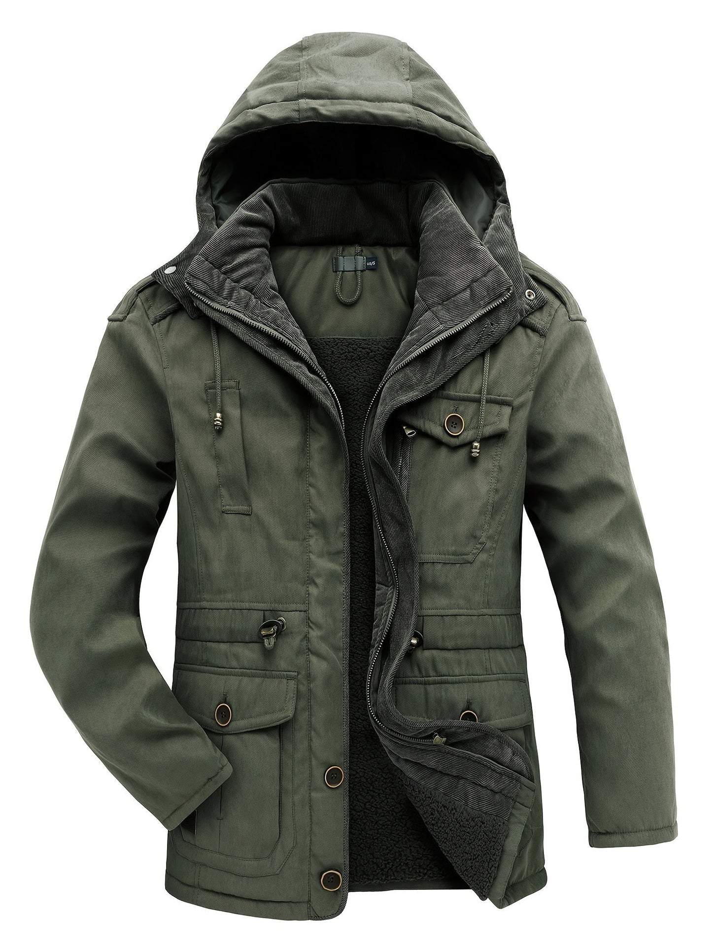 Herren Winterjacke Warme Kapuze Freizeitjacke