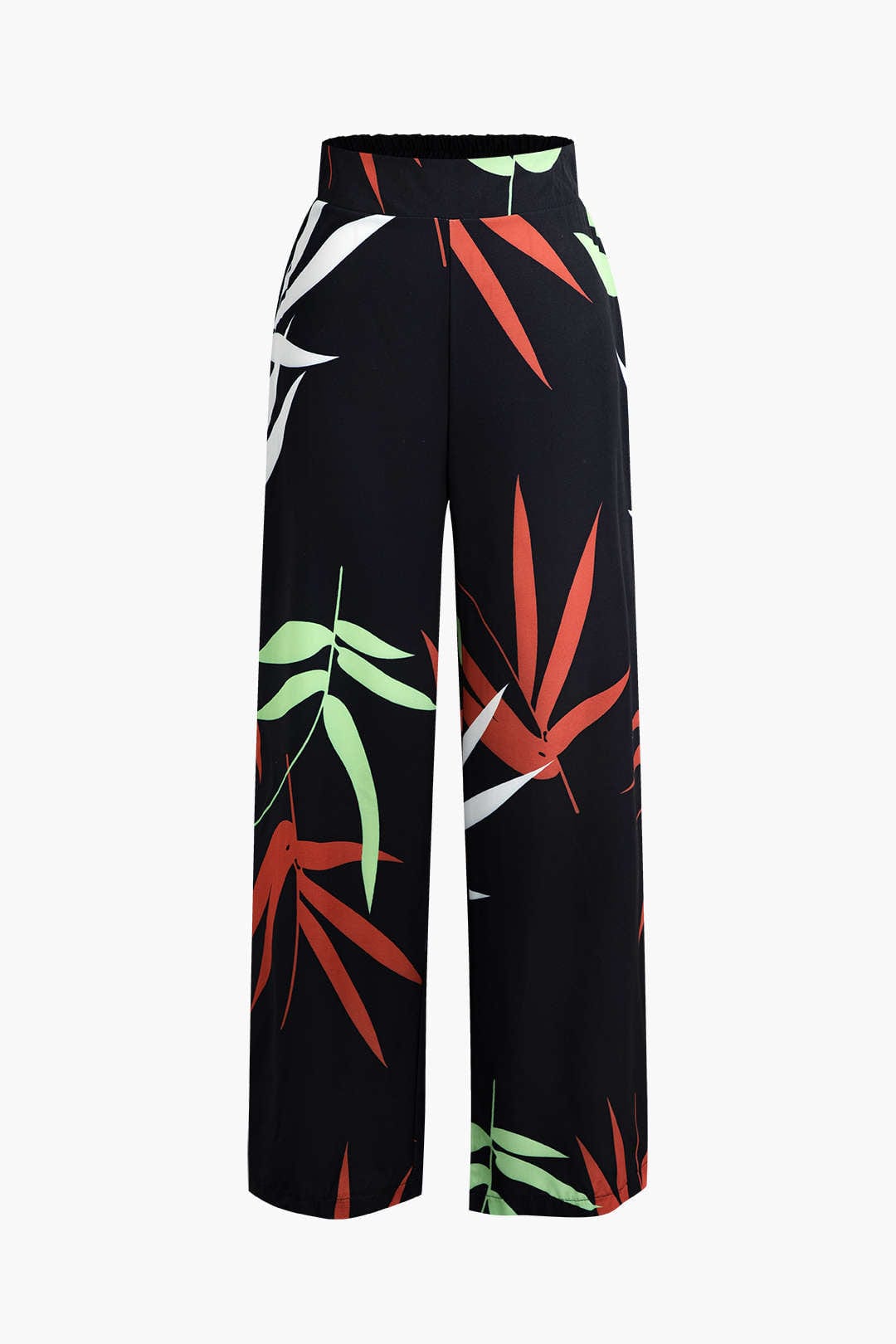 Damen Zweiteiler Baumwolle Knoten-Oberteil Bambus-Print-Hose