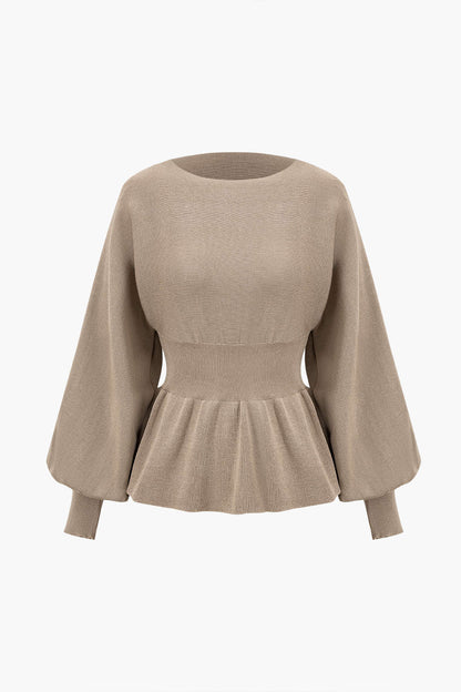 Damen Strick-Set Peplum- und Bleistiftrock