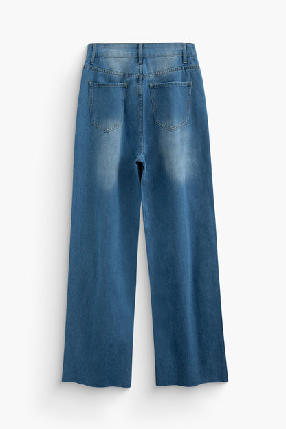 Damen Hochtaillen-Jeans Vintage-Look Hochwertig