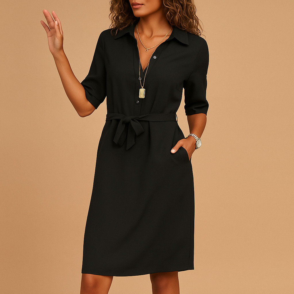 Damenrobe Geschnürt Figurformend Elegant Schwarz - Norvielle