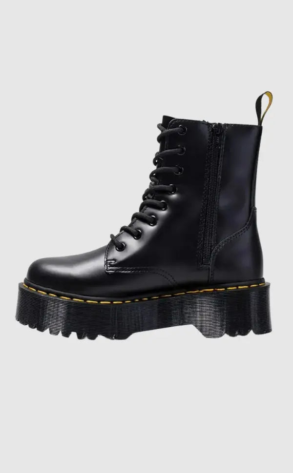 Damen Plateaustiefel Leder Elegant Hoch