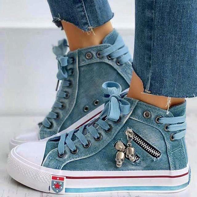 Damen Jeansschuhe Lässig Chic