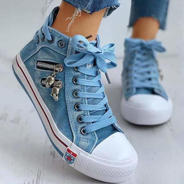 Damen Jeansschuhe Lässig Chic