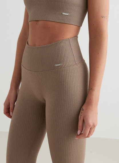 Damen Sportleggings Nahtlos Gerippt