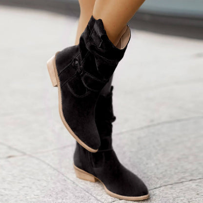 Damen Wildleder Stiefel Elegant Hochwertig